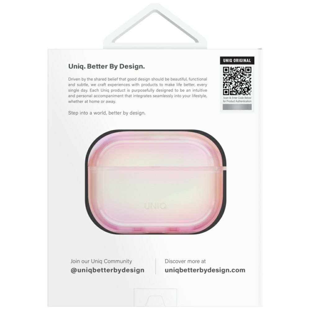Citas preces UNIQ Uniq Iridescia AirPods Pro 2 Hang Case - Holo Pink
