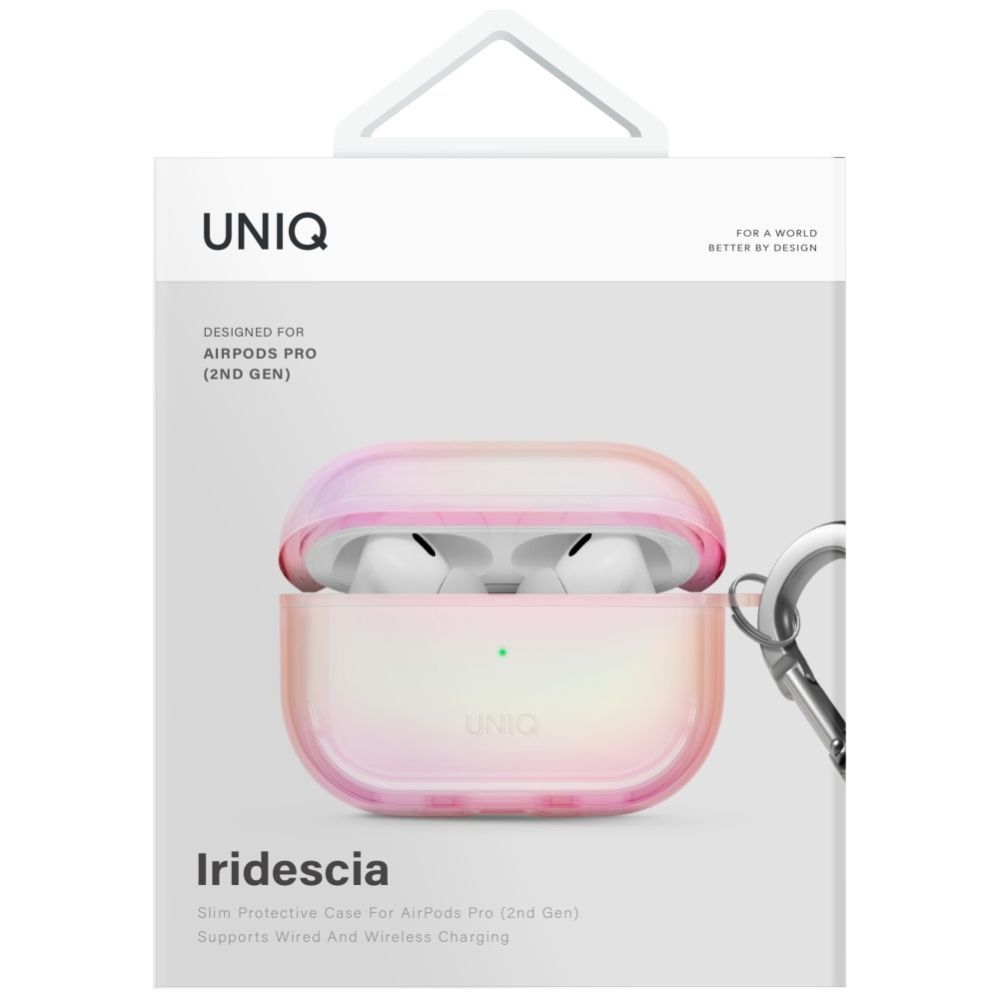 Citas preces UNIQ Uniq Iridescia AirPods Pro 2 Hang Case - Holo Pink