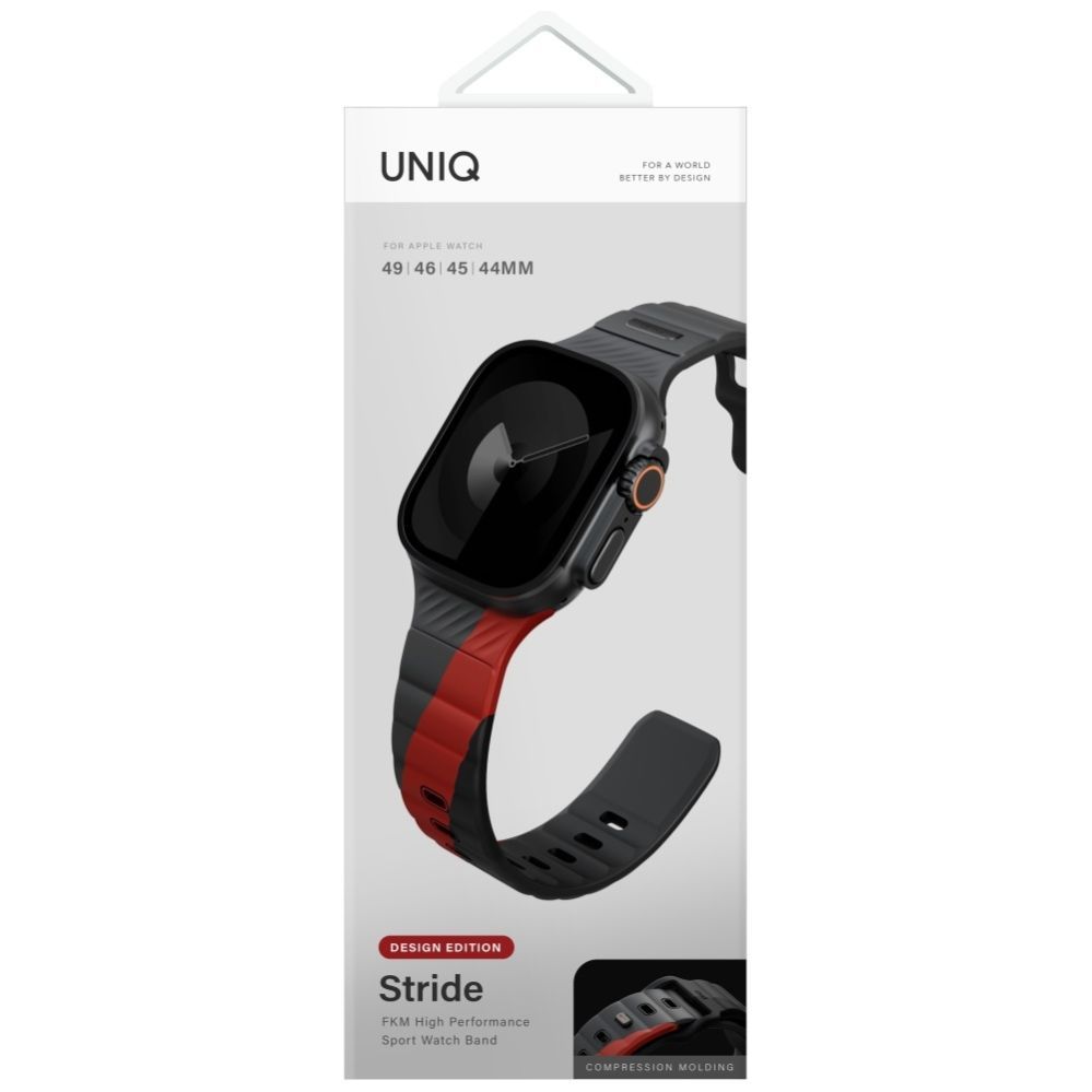 Citas preces UNIQ Uniq Stride De Rubber Strap for Apple Watch 44 / 45 / 46 / 49 mm - Gray