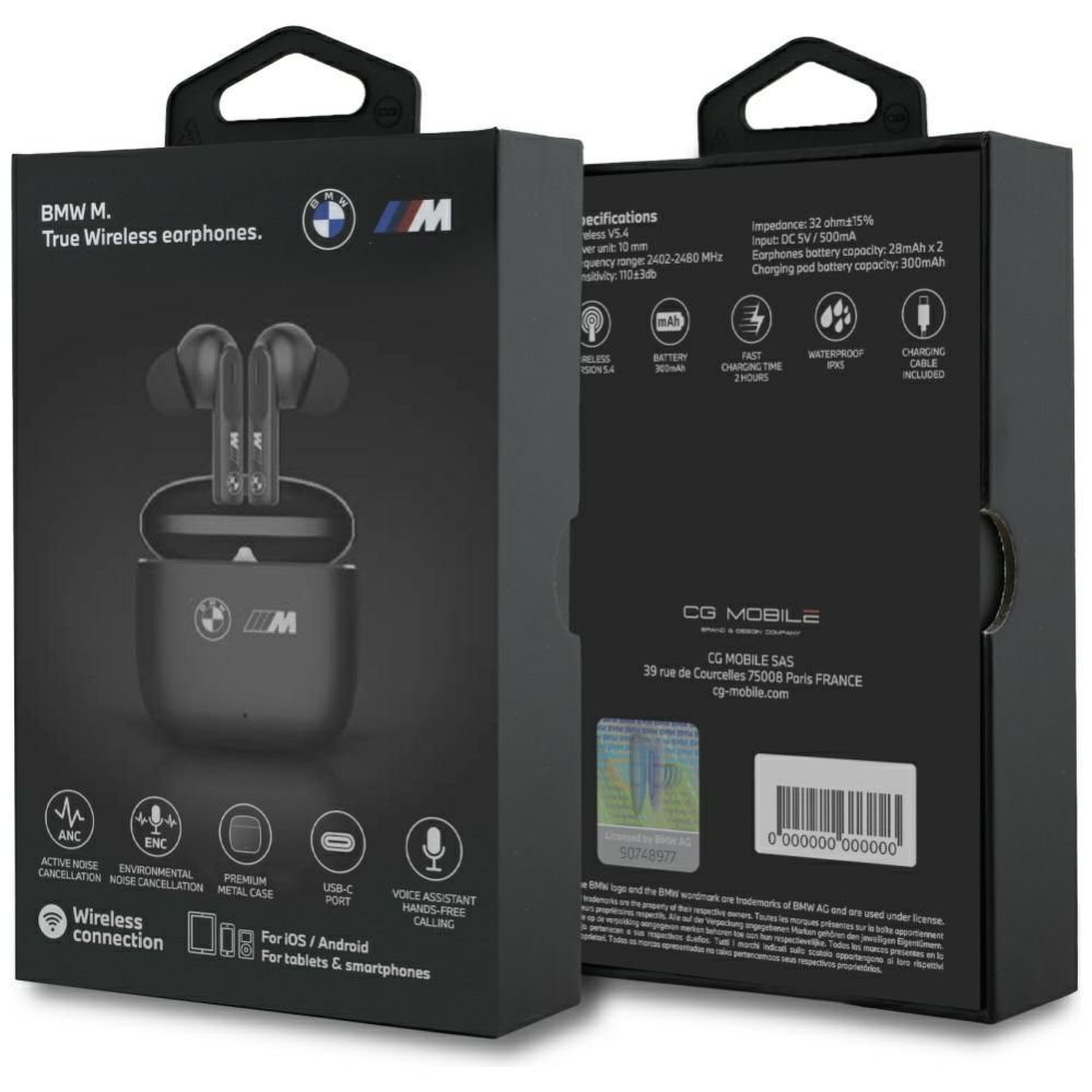 Muud kaubad BMW BMW M Metal M Logo Print ANC-ENC TWS Bluetooth Headphones - Black