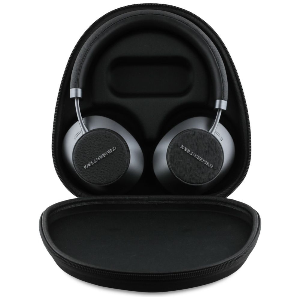 Citas preces Karl Lagerfeld Karl Lagerfeld Saffiano Elongated Bluetooth ANC On-Ear Headphones - Black