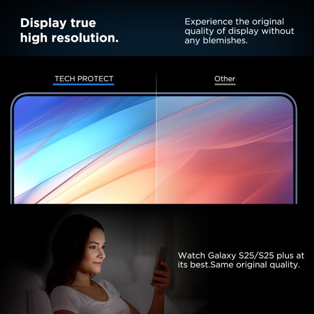 Other goods Tech-Protect Tech-Protect Quick Set+ Tempered Glass for Samsung Galaxy S25+ - Transparent