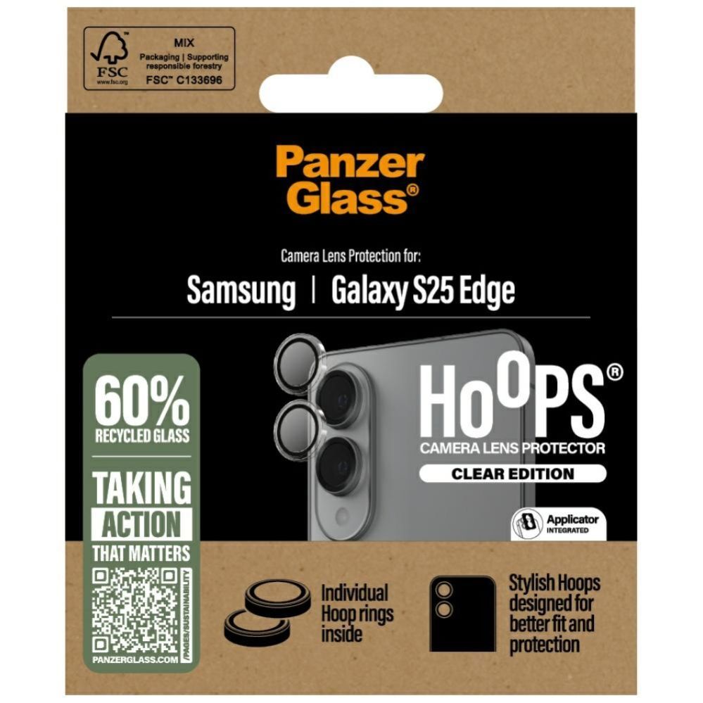 Citas preces Panzer Glass PanzerGlass Hoops Lens Protector Tempered Glass for Samsung Galaxy S25 Edge - Clear