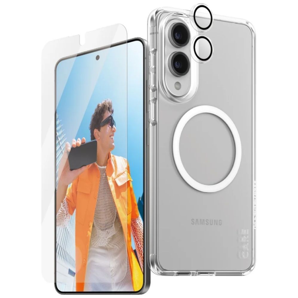 Citas preces Panzer Glass CARE by PanzerGlass Flagship 3in1 Case+Glass+Lens for Samsung Galaxy S25 Edge - transparent