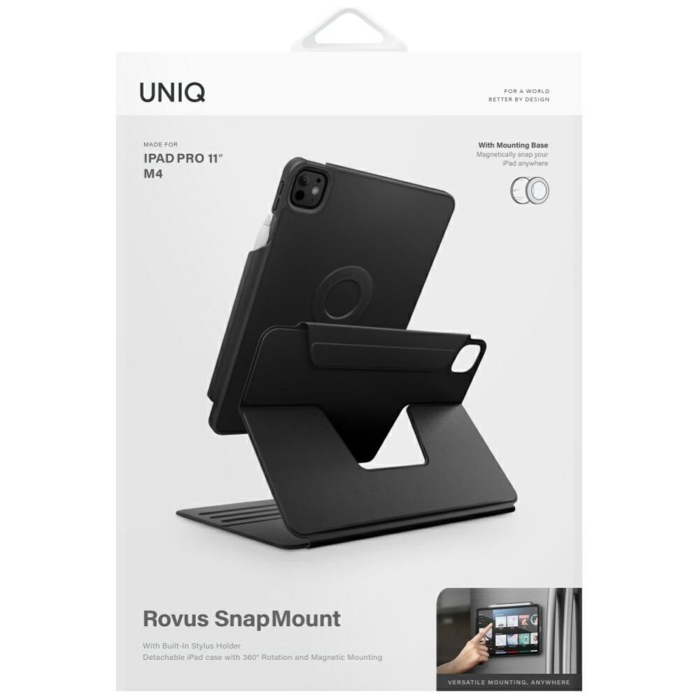 Citas preces UNIQ Uniq Rovus Snapmount Magnetic 360 Rotating Detachable case for iPad Pro 11" 2024 (5th generation) - black