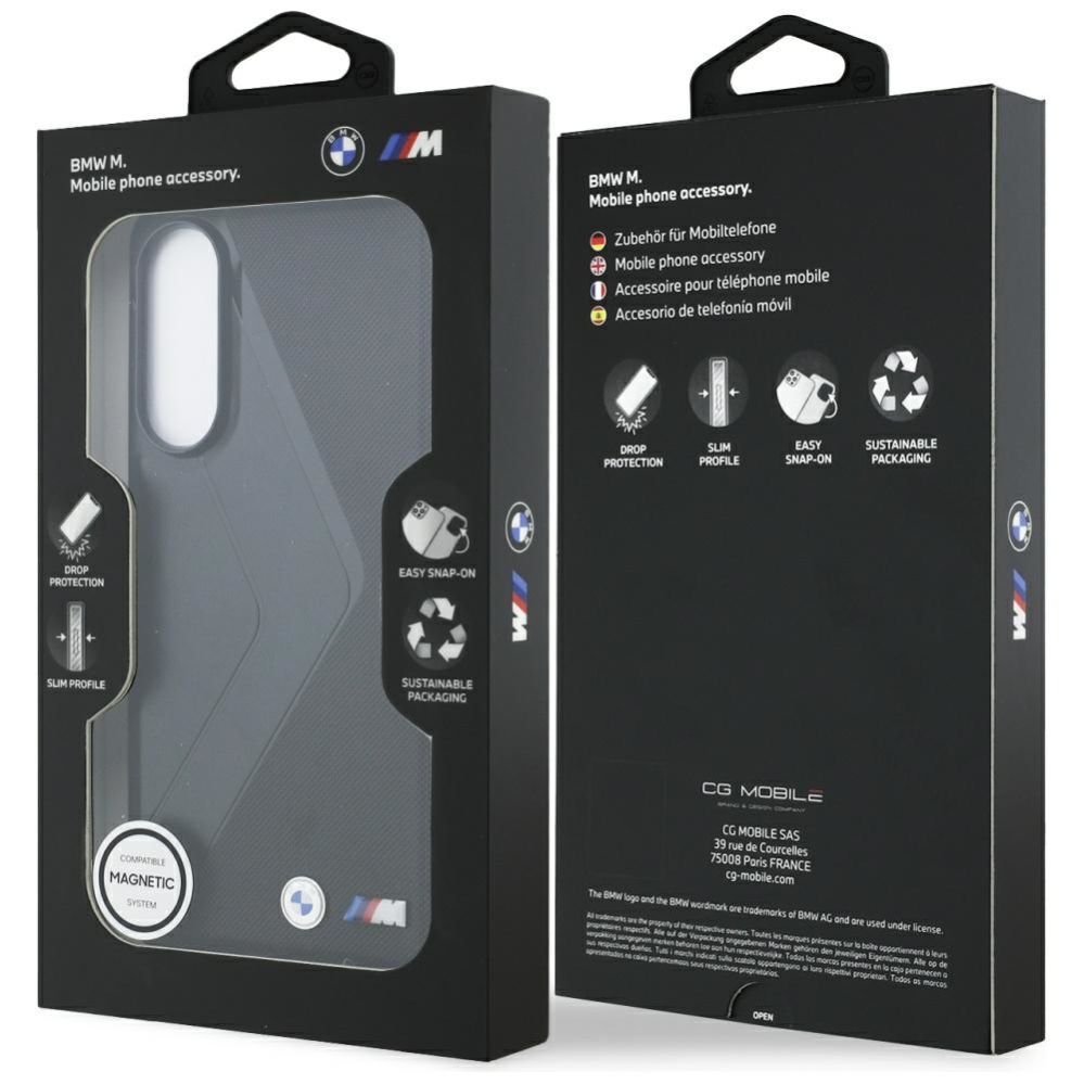 Muud kaubad BMW BMW Leather Oversized Stripes MagSafe case for Samsung Galaxy S25 Edge - black