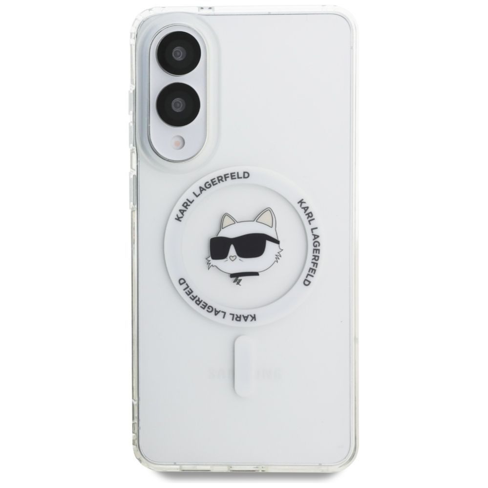 Kitos prekės Karl Lagerfeld Karl Lagerfeld Button Choupette Head Printed Logo MagSafe Case for Samsung Galaxy S25 Edge - White
