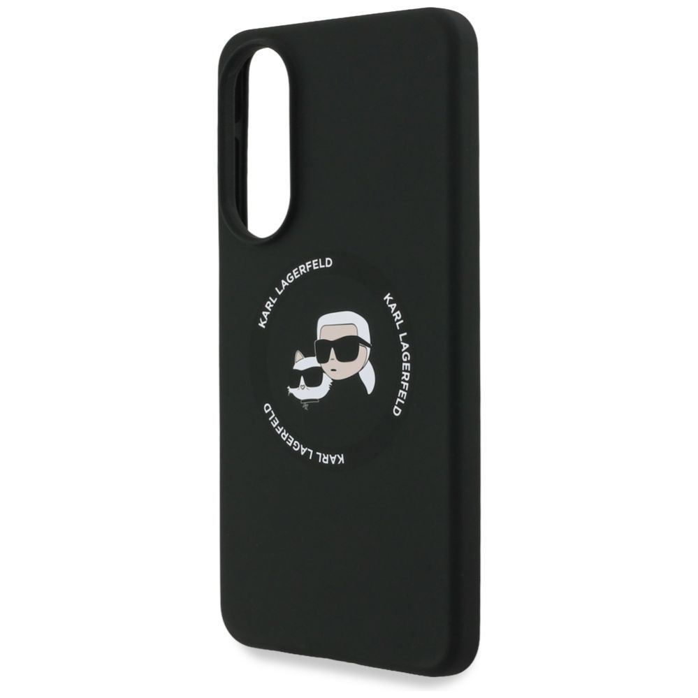 Citas preces Karl Lagerfeld Karl Lagerfeld Silicone nauble Heads And Circle MagSafe case for Samsung Galaxy S25 Edge - black