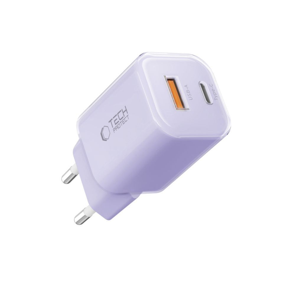 Other goods Tech-Protect Tech-Protect NCM33 PD 33W QC3.0 USB-C / USB-C Wall Charger - Purple