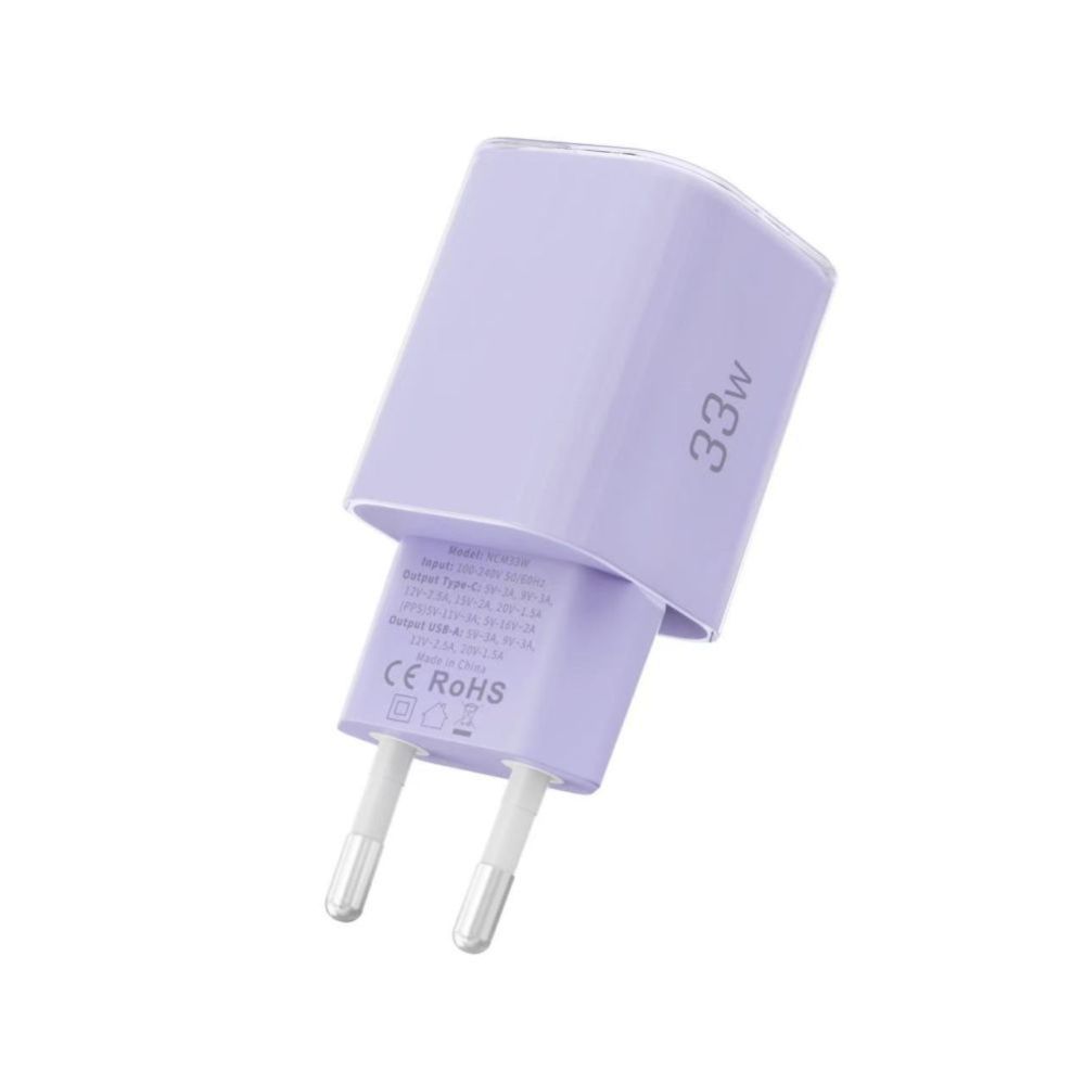 Other goods Tech-Protect Tech-Protect NCM33 PD 33W QC3.0 USB-C / USB-C Wall Charger - Purple