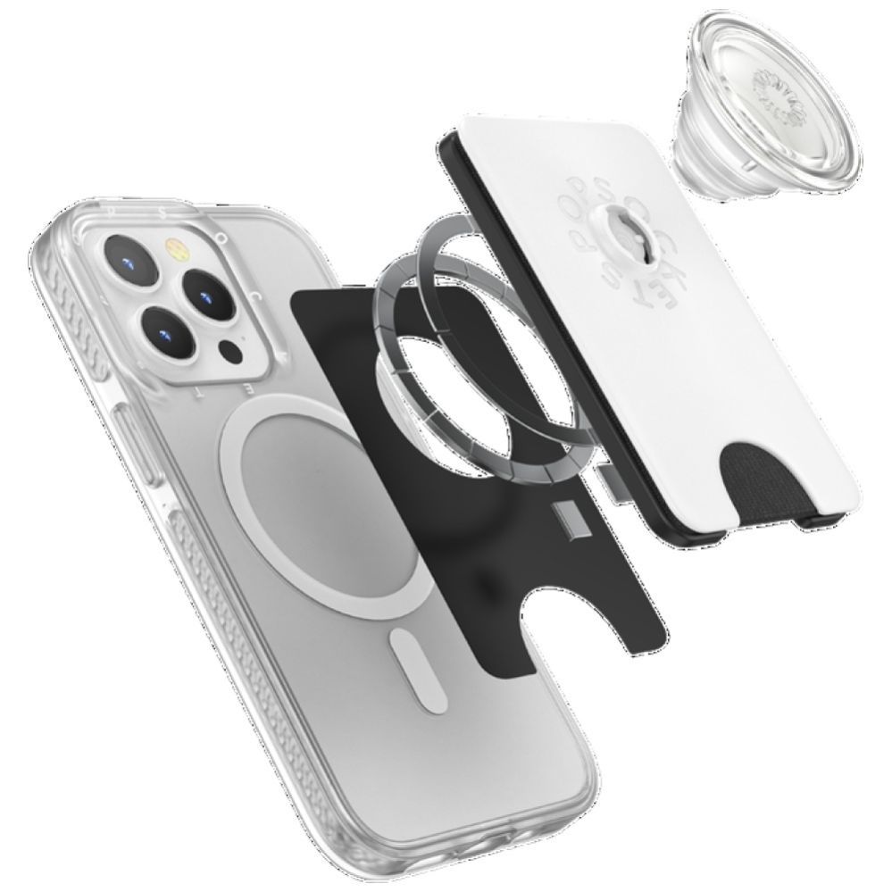 Other goods Popsockets Popsockets PopWallet+ PopGrip PW+ MS G2 MagSafe Wallet Phone Holder and Stand, White and Transparent