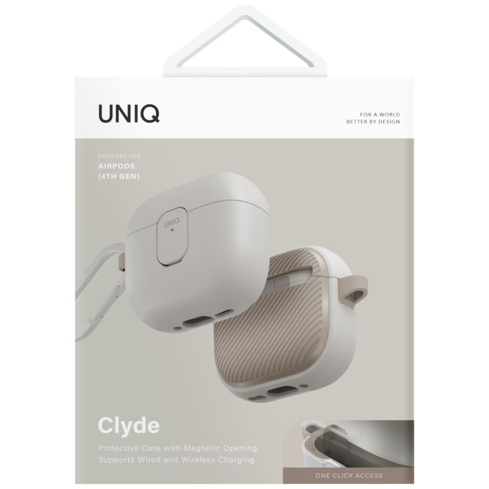 Citas preces UNIQ Uniq Clyde Lock Case for AirPods 4 - Beige