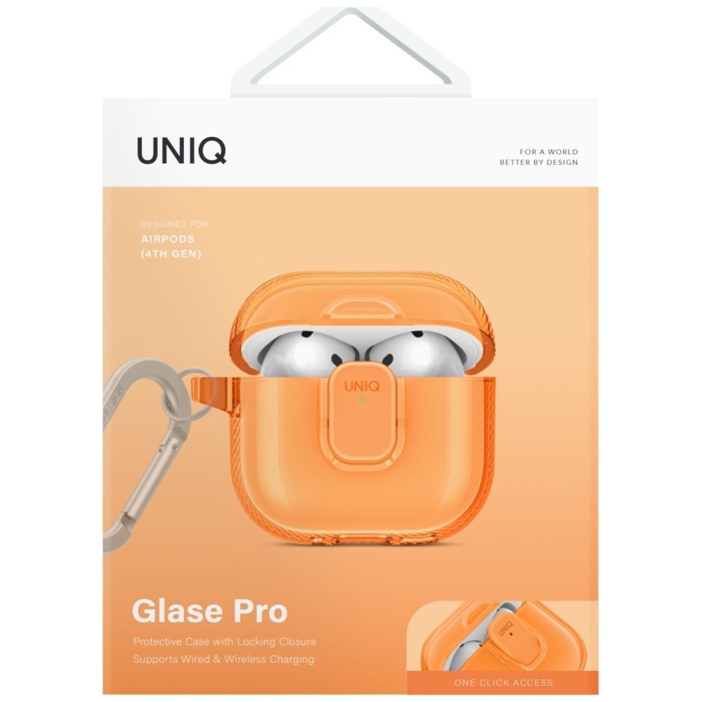 Citas preces UNIQ Uniq Glase Pro Case for AirPods 4 - Orange