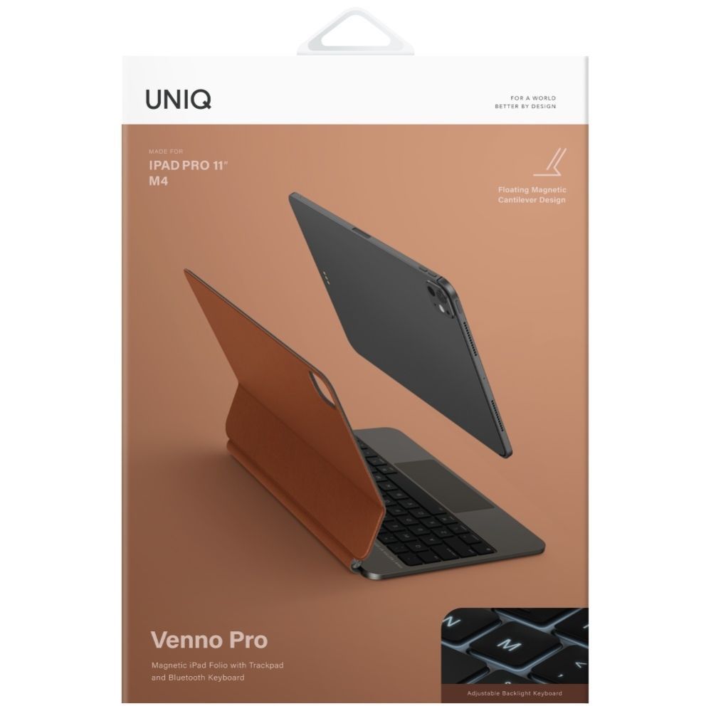Citas preces UNIQ Uniq Venno Pro Magnetic Smart Keyboard Case for iPad 11" 2025 / iPad Air 11" 2024 / 2025 / iPad Pro 11" 2018 / 2020 / 2021 / 2022 / 2024 - Brown