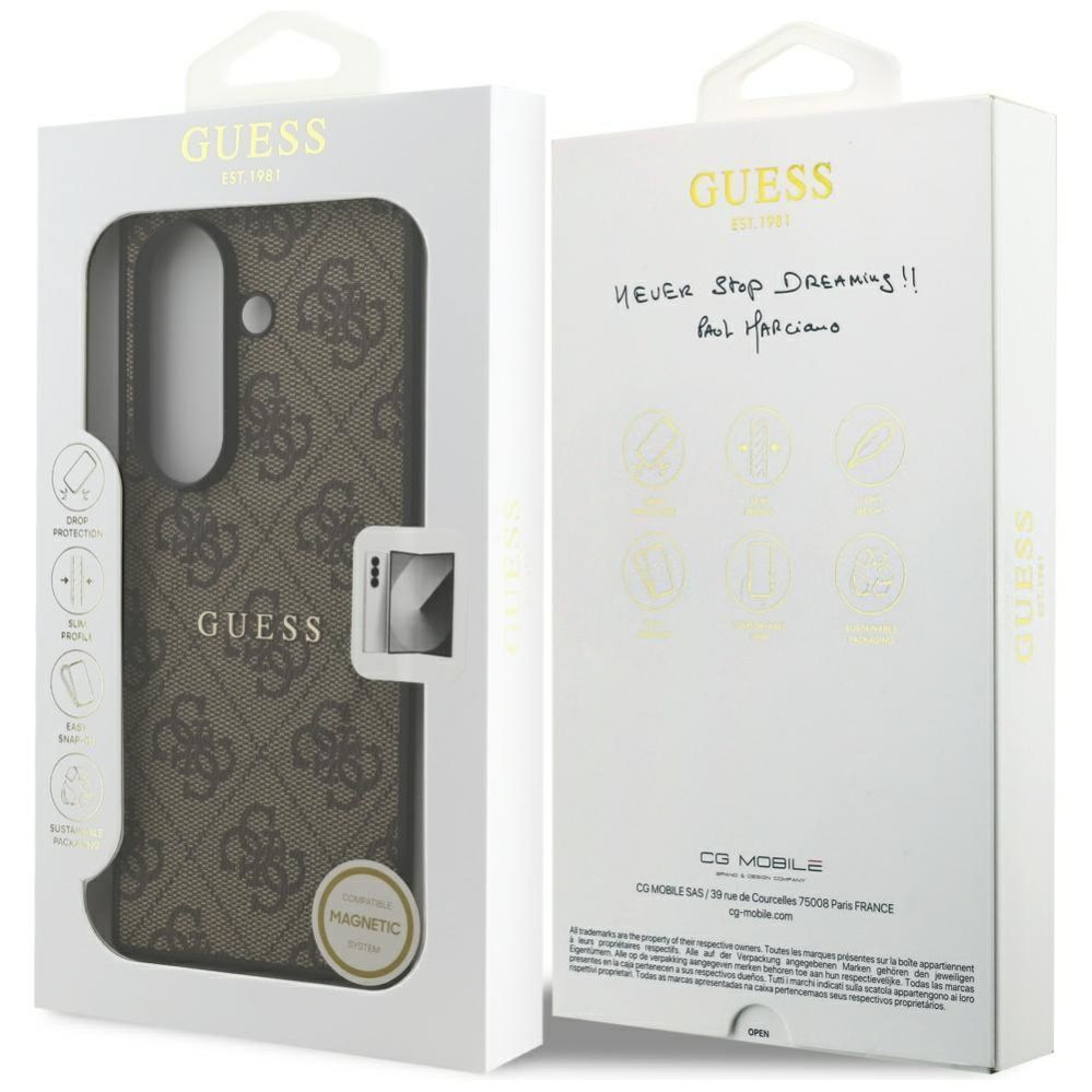 Citas preces Guess Guess 4G Classic MagSafe Case for Samsung Galaxy Z Fold7 - Brown