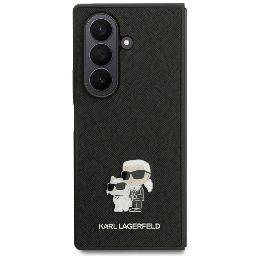 Citas preces Karl Lagerfeld Karl Lagerfeld Saffiano Karl&Choupette Pin Case for Samsung Galaxy Z Fold7 - Black