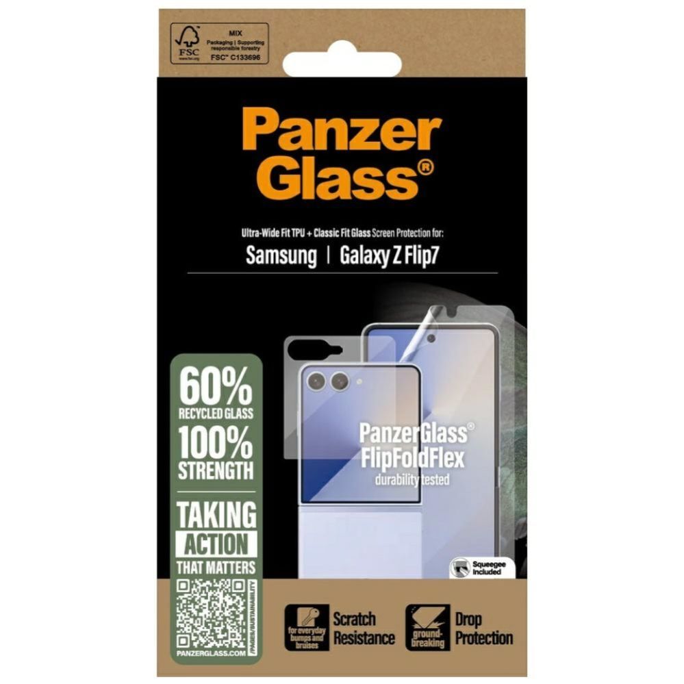 Citas preces Panzer Glass PanzerGlass FlipFoldFlex 2-in-1 Protective Set Classic Fit Glass + Ultra-Wide Fit TPU Film for Samsung Galaxy Flip7