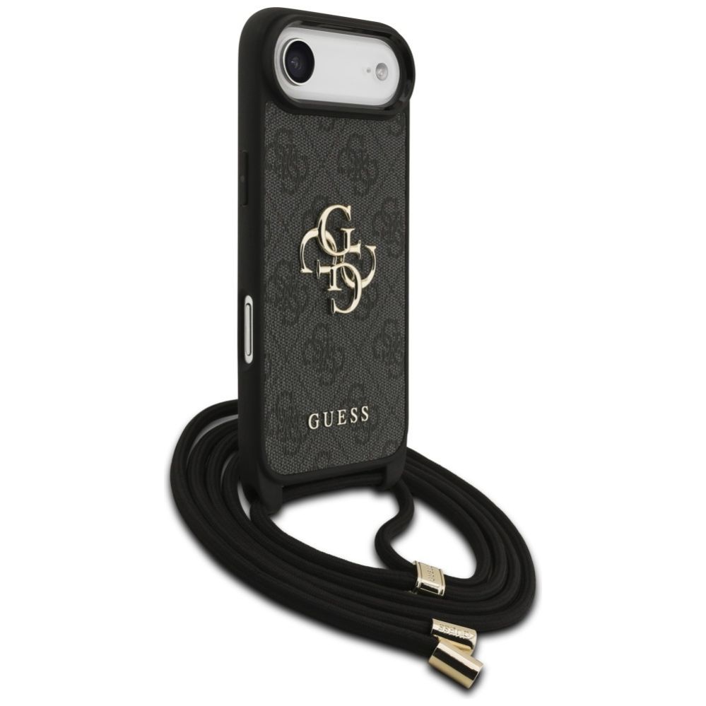 Citas preces Guess Guess 4G Big Logo Cord Stap Crossbody Case for iPhone Air - Black