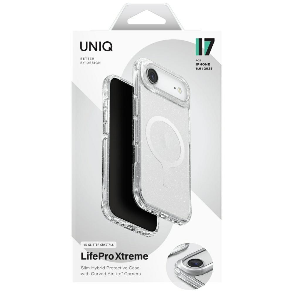 Muud kaubad UNIQ Uniq LifePro Xtreme Magclick Charging Case for iPhone 17 Air - Transparent-Glitter