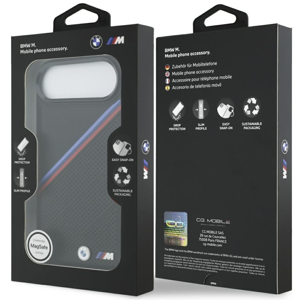 Muud kaubad BMW BMW M Tricolor Metal Logo MagSafe Case for iPhone 17 Air - Black