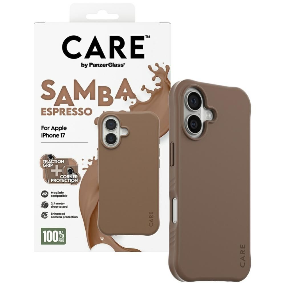 Citas preces Panzer Glass CARE by PanzerGlass Fashionable Samba MagSafe Case for iPhone 17 - Brown