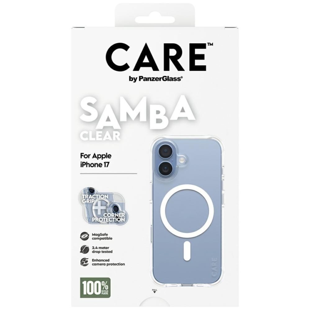 Citas preces Panzer Glass CARE by PanzerGlass Fashionable Samba Case w. White MagSafe for iPhone 17 - Transparent