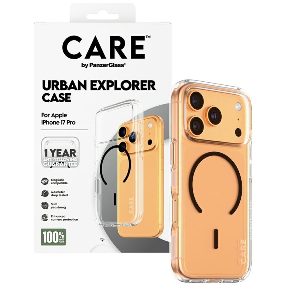 Other goods Panzer Glass CARE by PanzerGlass Flagship Urban Explorer Case w. Black MagSafe for iPhone 17 Pro - Transparent