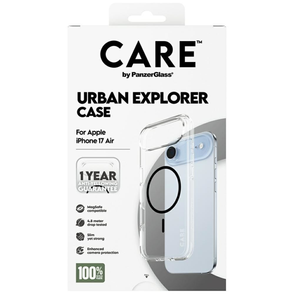 Citas preces Panzer Glass CARE by PanzerGlass Flagship Urban Explorer Case w. Black MagSafe for iPhone Air - Transparent