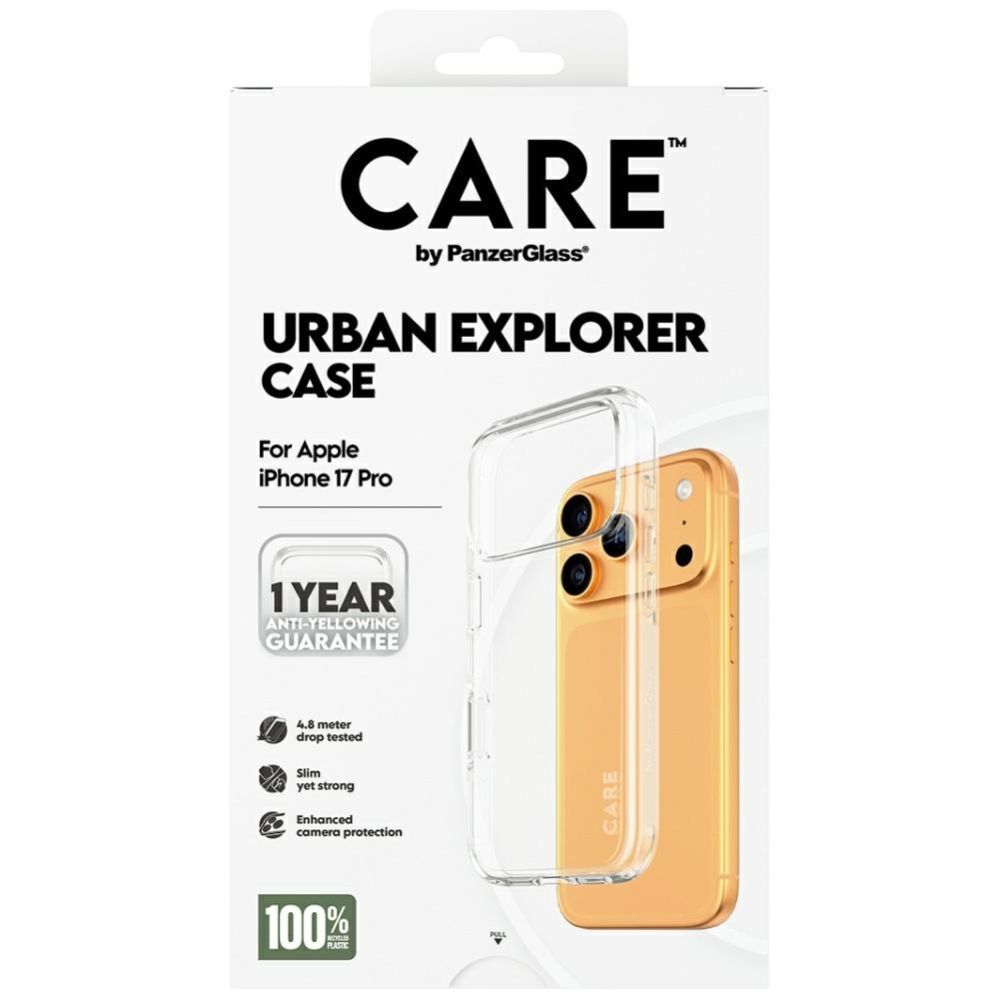 Citas preces Panzer Glass CARE by PanzerGlass Flagship Urban Explorer Case w. Clear Frame for iPhone 17 Pro - Transparent