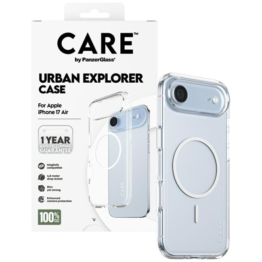 Citas preces Panzer Glass CARE by PanzerGlass Flagship Urban Explorer Case w. White MagSafe for iPhone Air - Transparent
