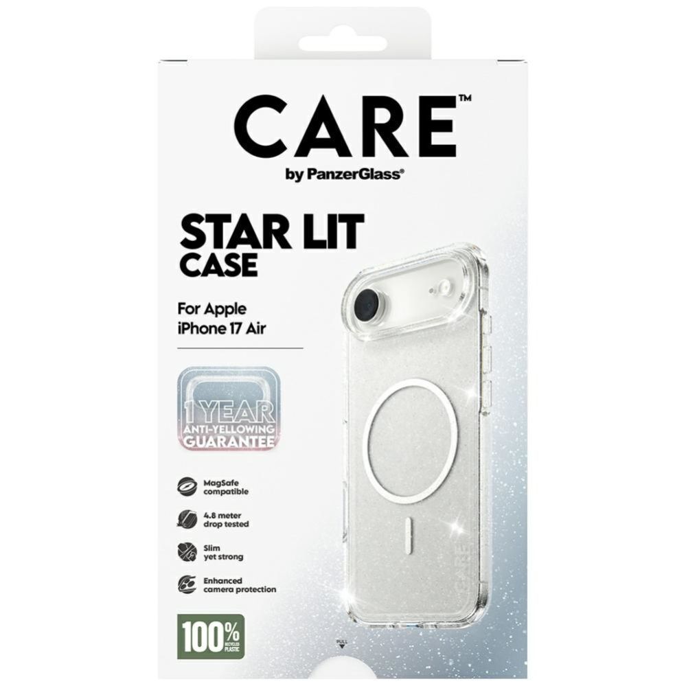 Citas preces Panzer Glass CARE by PanzerGlass Flagship Urban Explorer Case w. White MagSafe for iPhone Air - Clear Glitter