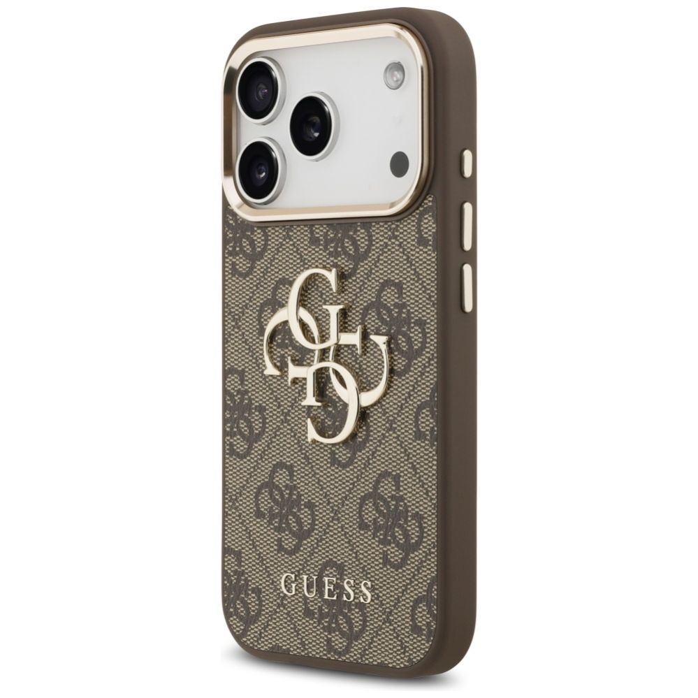 Citas preces Guess Guess 4G Big 4G Classic Logo Case for iPhone 17 Pro - Brown and Gold