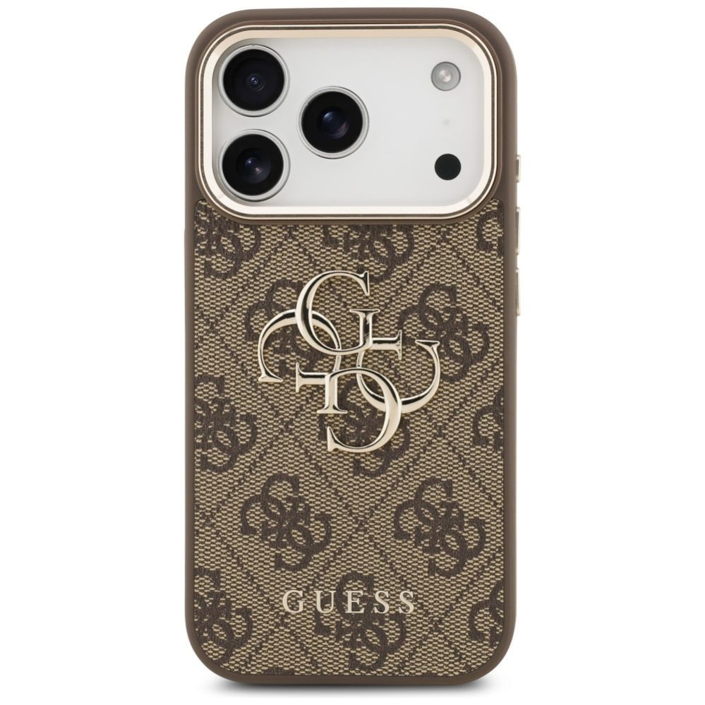 Citas preces Guess Guess 4G Big 4G Classic Logo Case for iPhone 17 Pro - Brown and Gold