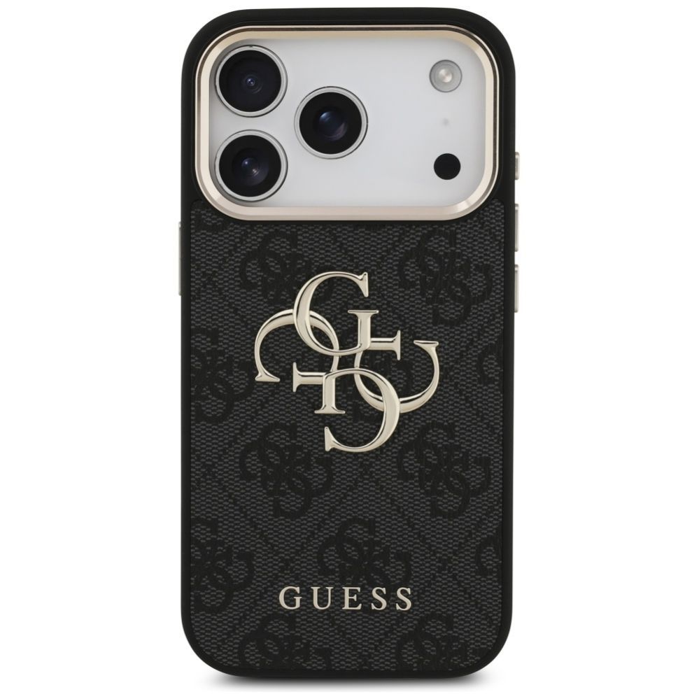 Citas preces Guess Guess 4G Big 4G Classic Logo Case for iPhone 17 Pro - Black and Gold
