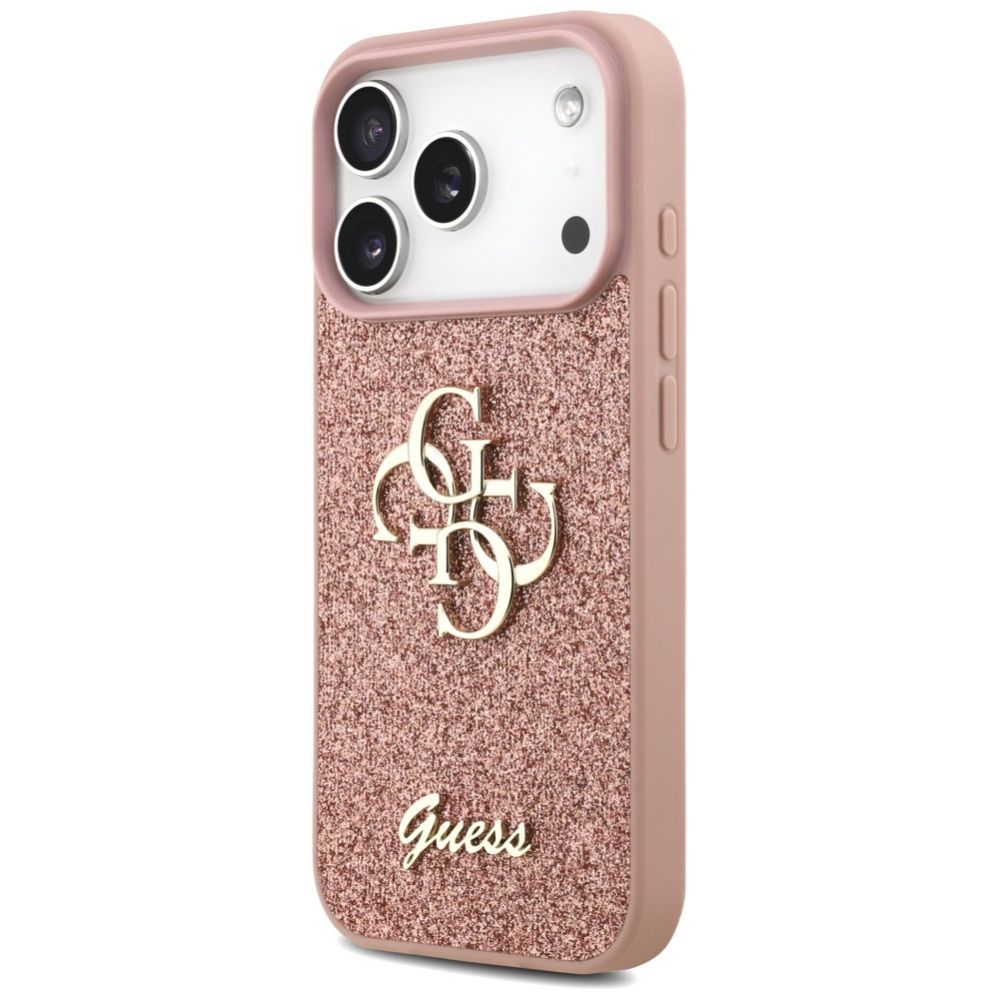 Citas preces Guess Guess Fixed Glitter Big 4G Case for iPhone 17 Pro - Pink
