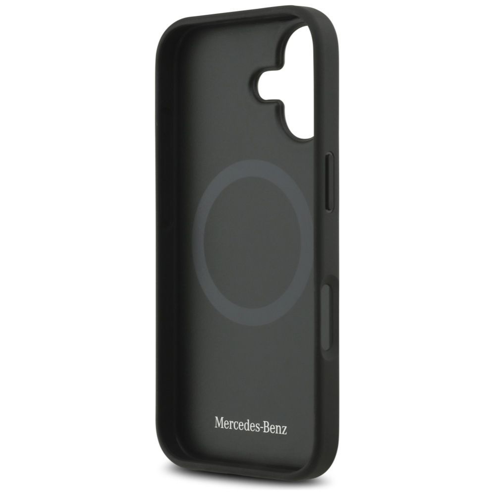 Citas preces Mercedes-Benz Mercedes Leather Large Laurel Leave MagSafe Case for iPhone 17 - Black