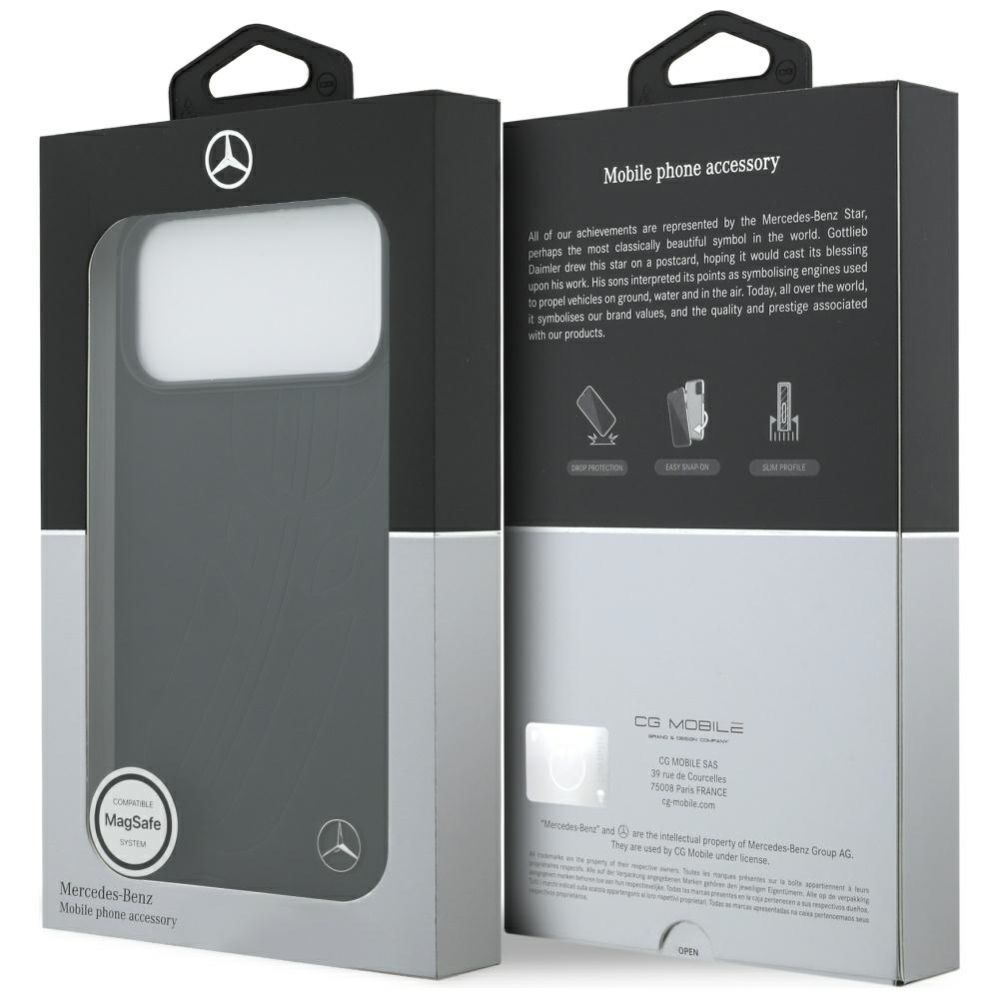 Citas preces Mercedes-Benz Mercedes Leather Large Laurel Leave MagSafe Case for iPhone 17 Pro Max - Black