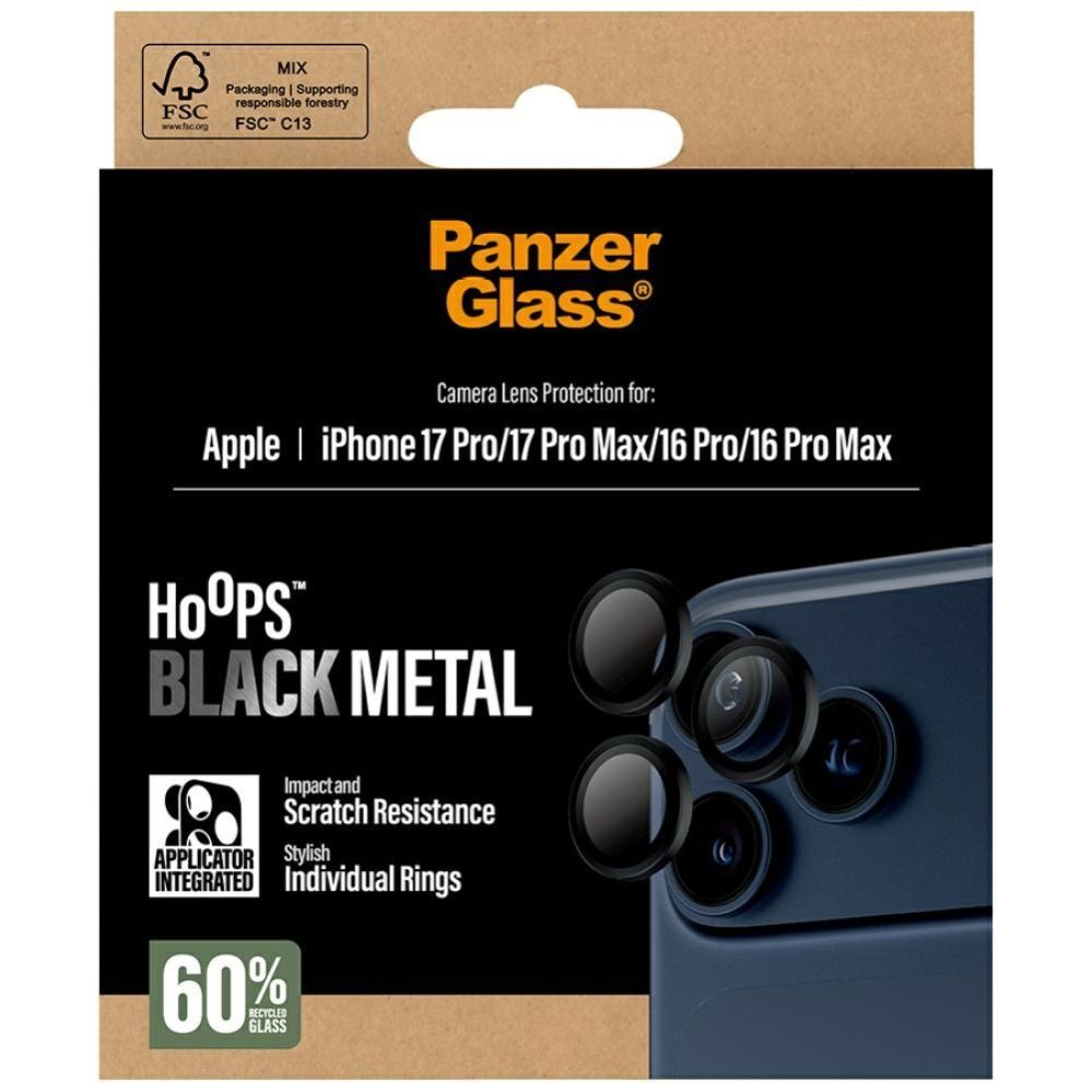 Other goods Panzer Glass PanzerGlass Hoops Tempered Glass Lens Screen Protector for iPhone 17 Pro / 17 Pro Max / 16 Pro / 16 Pro Max Black
