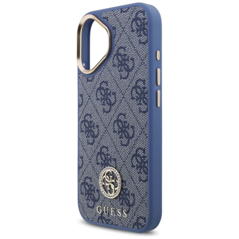 Muud kaubad Guess Guess 4G Strass Logo & Big Strap Metal Buttons MagSafe Case for iPhone 17 - Blue