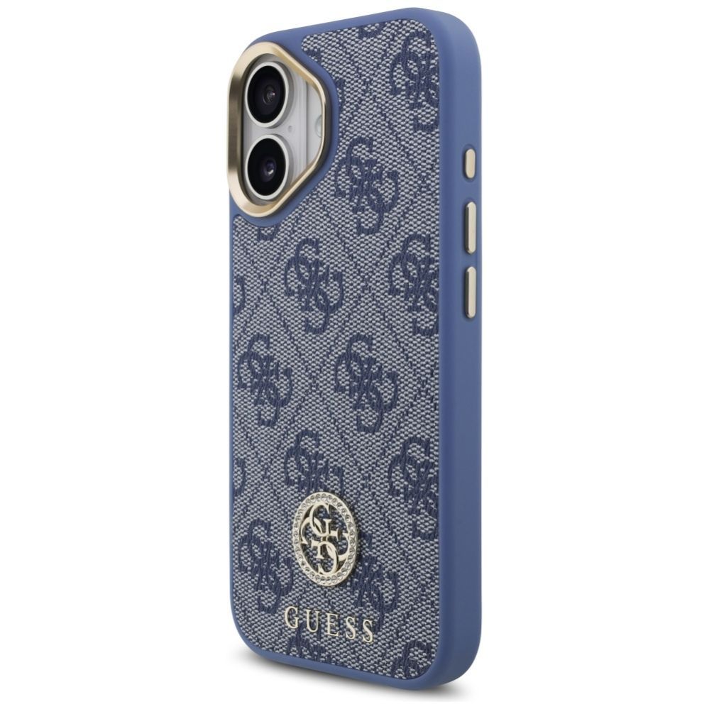 Muud kaubad Guess Guess 4G Strass Logo & Big Strap Metal Buttons MagSafe Case for iPhone 17 - Blue