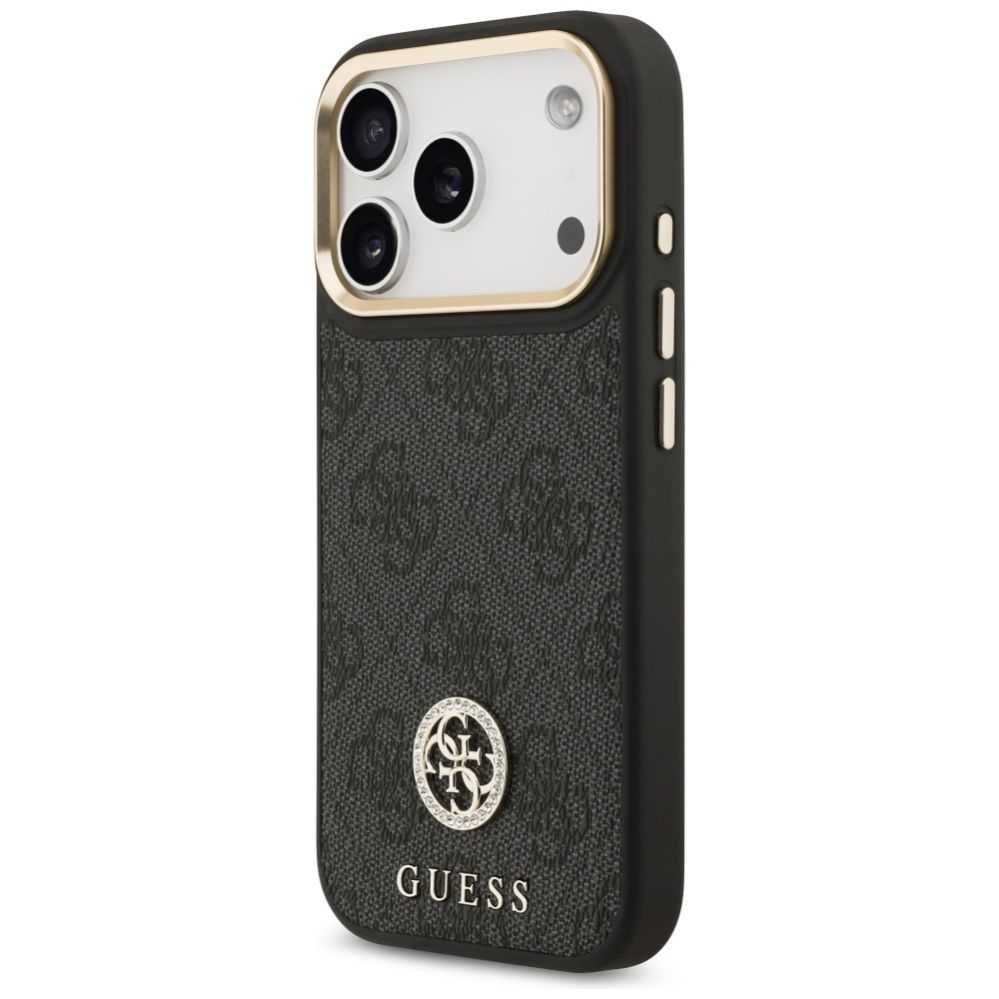 Muud kaubad Guess Guess 4G Strass Logo & Big Strap Metal Buttons MagSafe Case for iPhone 17 Pro - Black