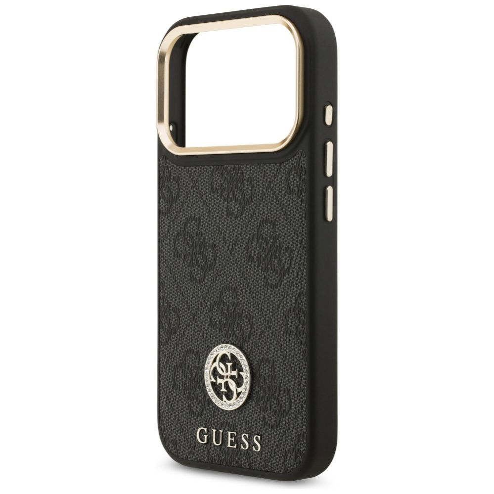 Muud kaubad Guess Guess 4G Strass Logo & Big Strap Metal Buttons MagSafe Case for iPhone 17 Pro - Black