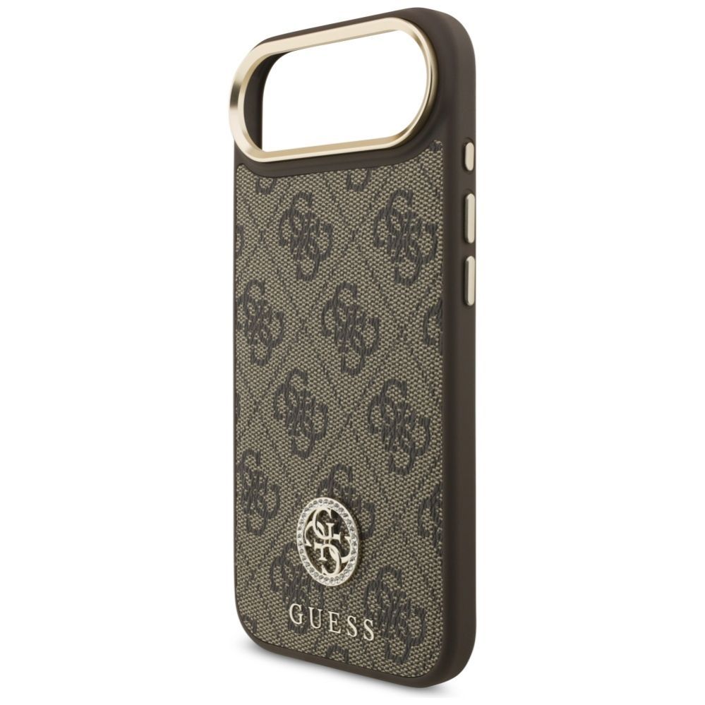 Citas preces Guess Guess 4G Strass Logo & Big Strap Metal Buttons MagSafe Case for iPhone Air - Brown