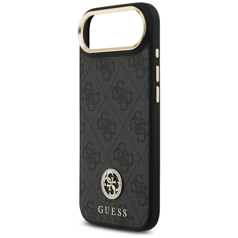 Citas preces Guess Guess 4G Strass Logo & Big Strap Metal Buttons MagSafe Case for iPhone Air - Black