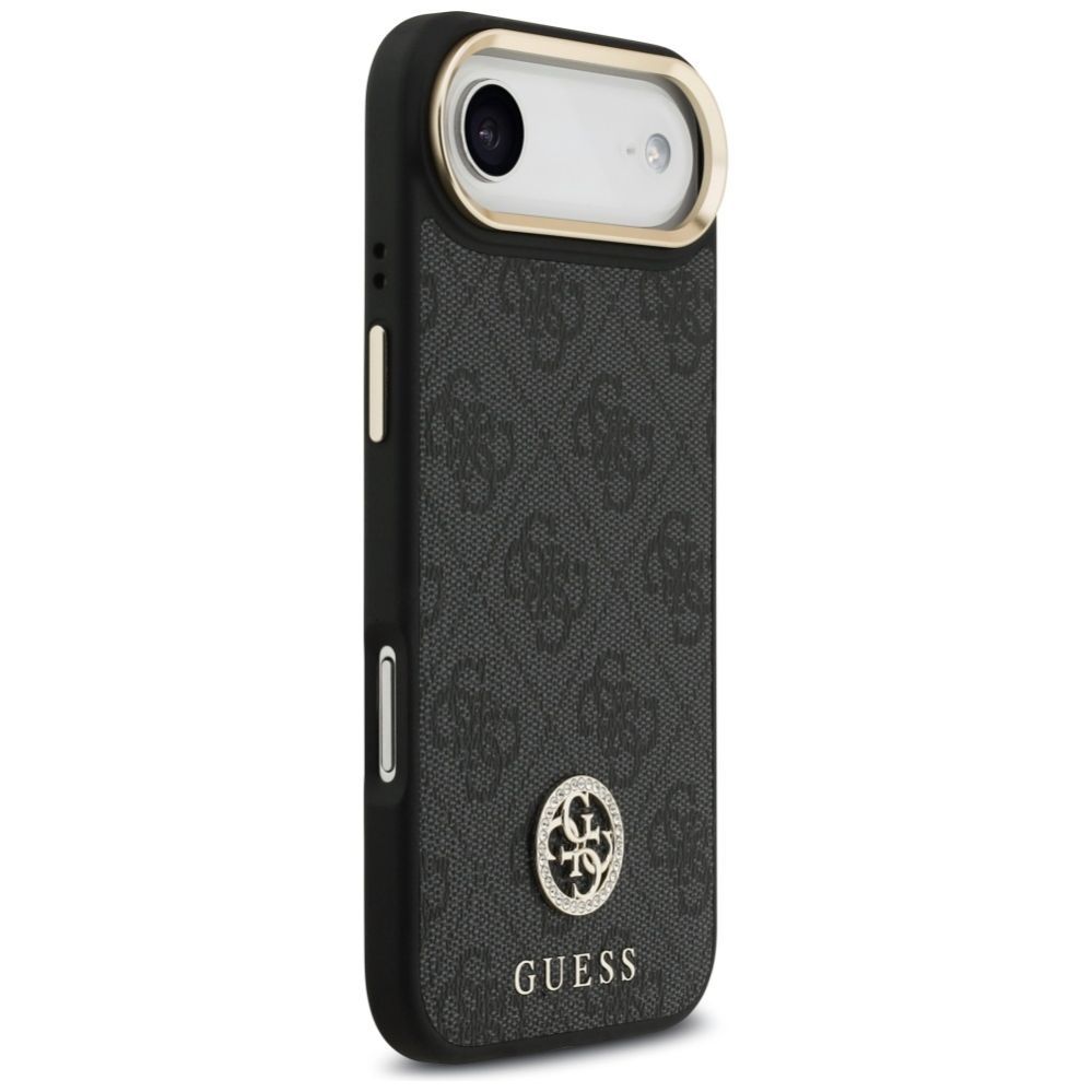 Citas preces Guess Guess 4G Strass Logo & Big Strap Metal Buttons MagSafe Case for iPhone Air - Black