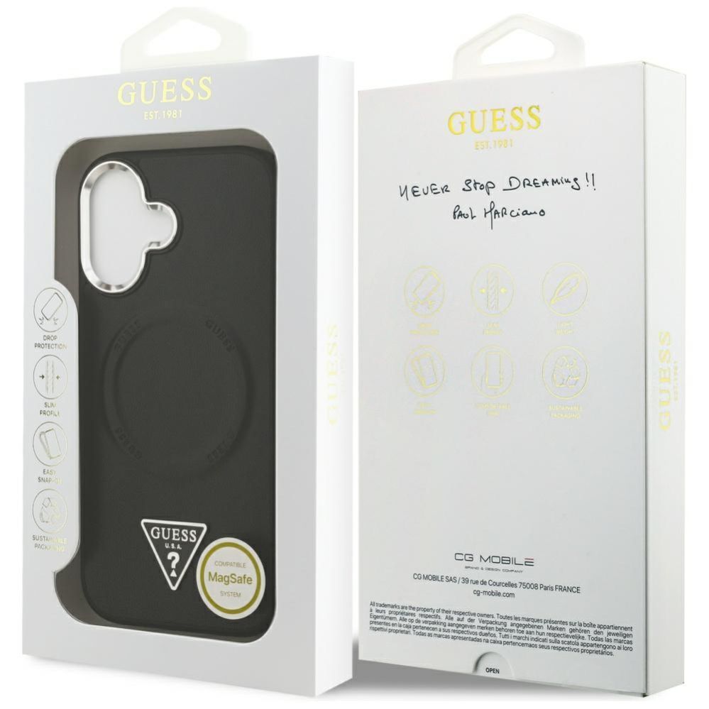 Citas preces Guess Guess Triangle Logo MagSafe case for iPhone 17 - black
