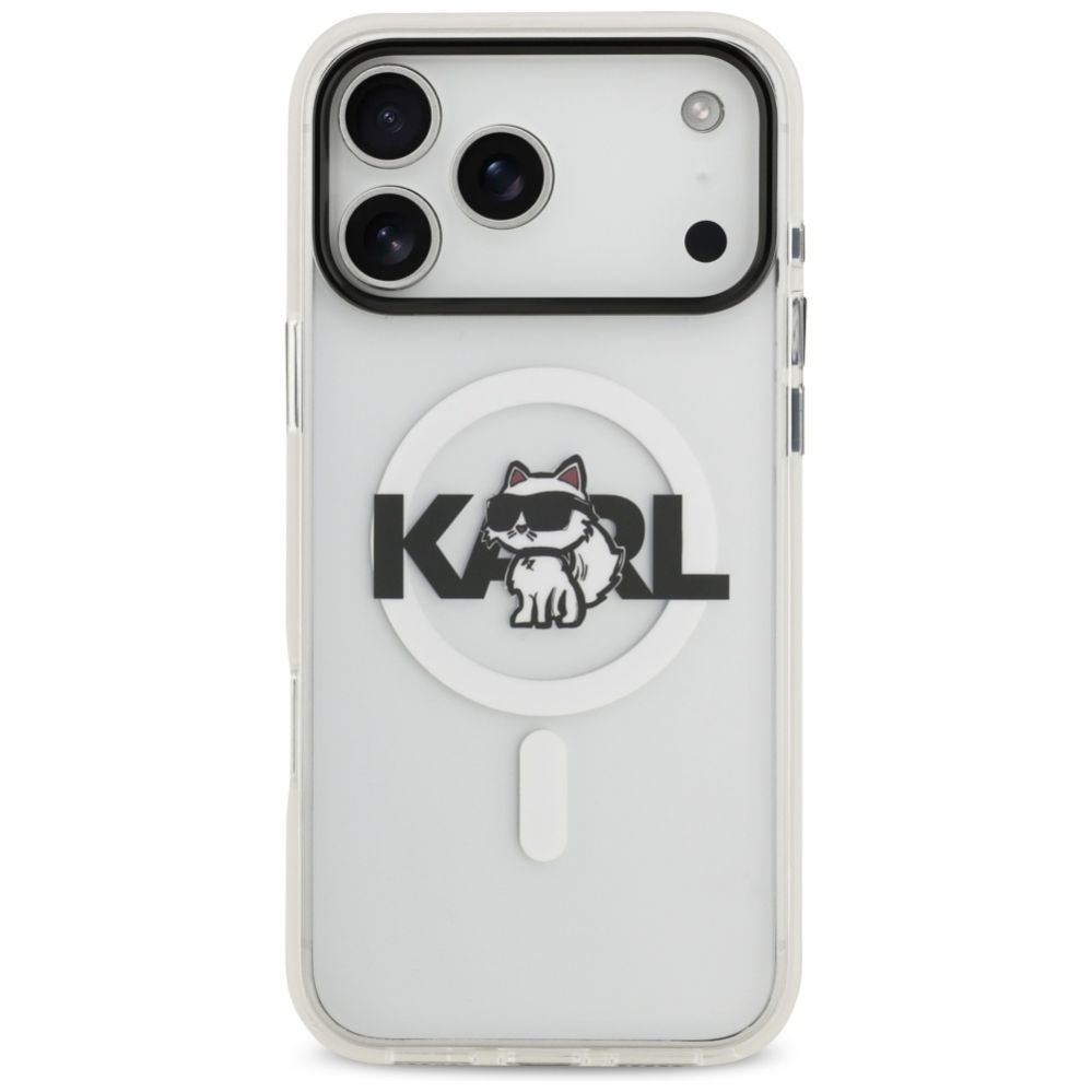 Kitos prekės Karl Lagerfeld Karl Lagerfeld IML Choupette Sketch Logo MagSafe Case for iPhone 17 Pro - Clear