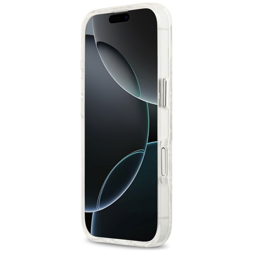 Citas preces Karl Lagerfeld Karl Lagerfeld IML Glitter Karl & Choupette Heads Logo MagSafe iPhone 17 Case - Gray