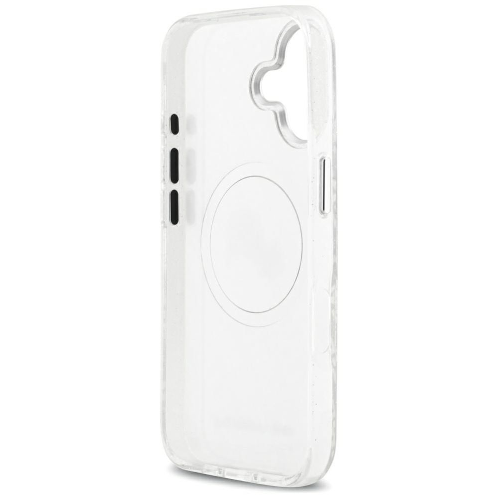 Citas preces Karl Lagerfeld Karl Lagerfeld IML Glitter Karl & Choupette Heads Logo MagSafe iPhone 17 Case - Gray