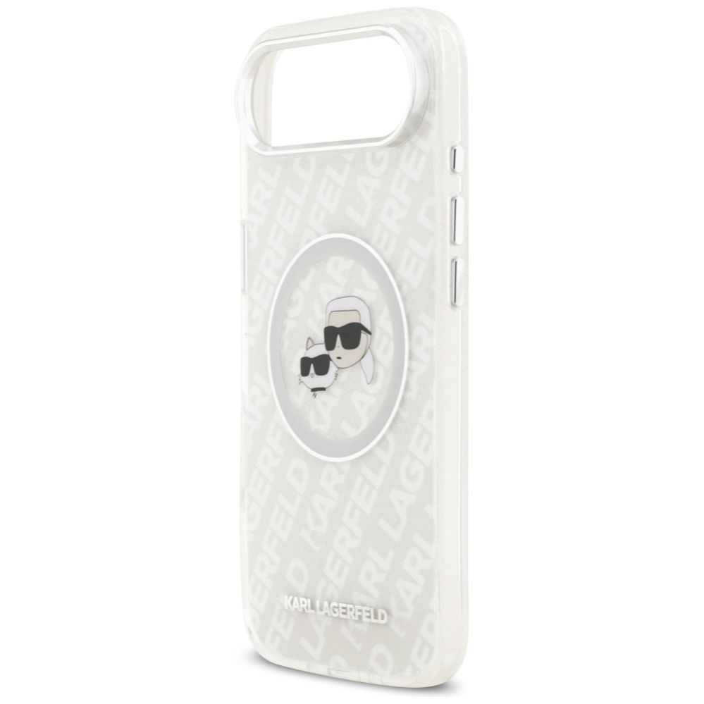 Kitos prekės Karl Lagerfeld Karl Lagerfeld IML Glitter Karl&Choupette Heads Logo MagSafe Case for iPhone Air - Gray